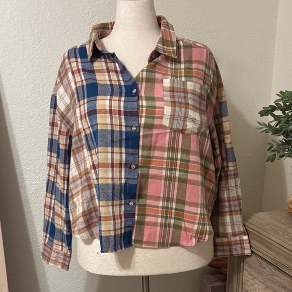 Oli & Hali Tops - Oli & Hali Plaid Mixed Color Flannel-Size Small